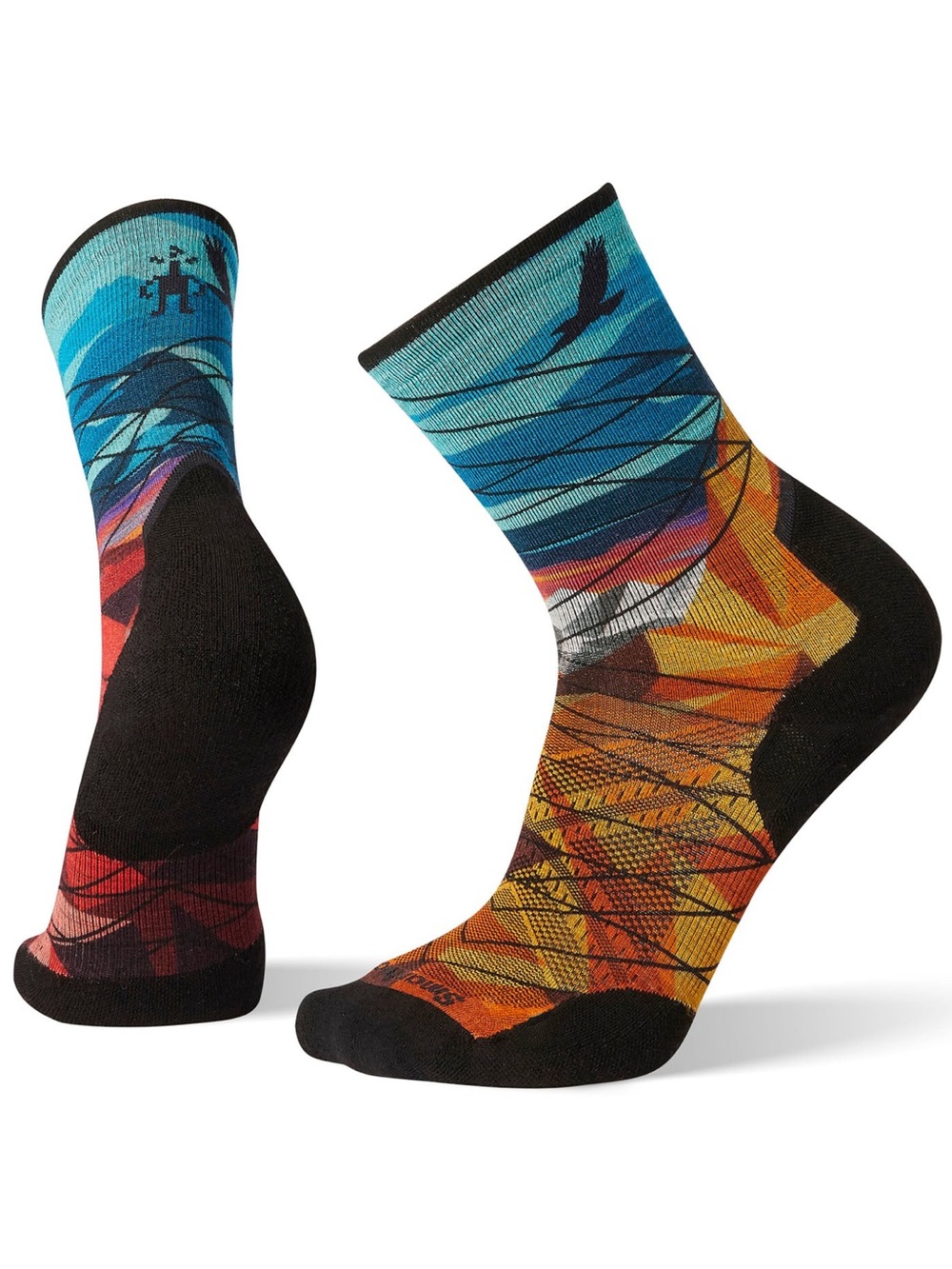 Smartwool PhD® Pro Endurance Unisex Print Socks in Bright Blue Combo NWT